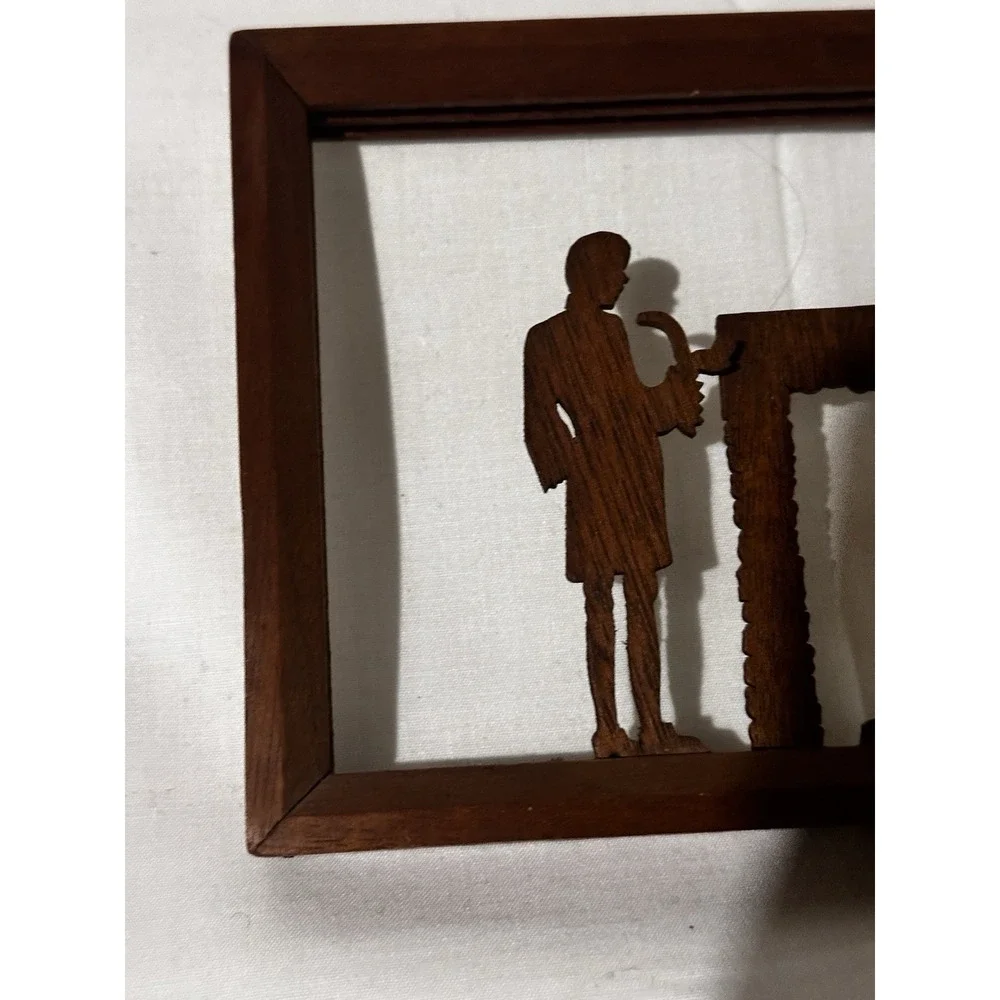 Wood  Wall Plaques Hand Made Vintage 1800's Farm Depiction's‎ 5x9